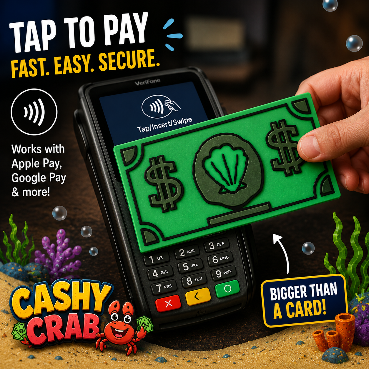 Cashy Crab™ Tap-To-Pay Shell Dollar